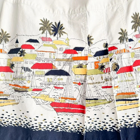 Eddie Bauer Cotton Sea Port Nantucket Motif Print Short Skirt  10 - Picture 3 of 8